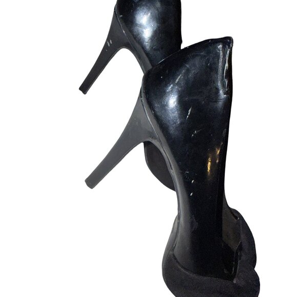 Size 8 1/2 Womens Black Heels with Bow 8.5 - Picture 3 of 5